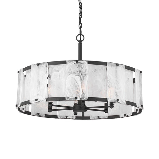 Veil 6-Light 29" Drum Pendant in Dark Matte Black