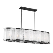 Veil 6-Light Linear Pendant in Dark Matte Black