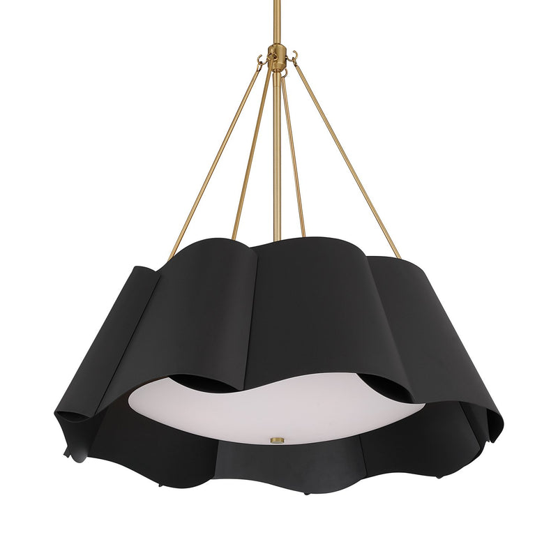 Waveform 4-Light Pendant in Dark Bronze