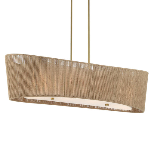Key Largo 4-Light Linear Pendant in Soft Brass