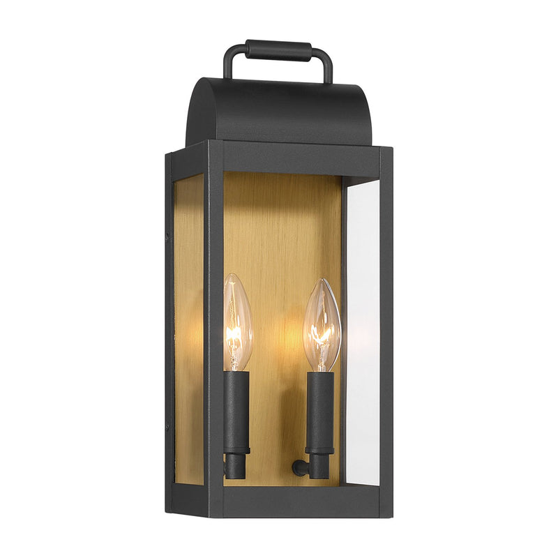 Calandra 2-Light Small Outdoor Wall Lantern in Sand Coal Black