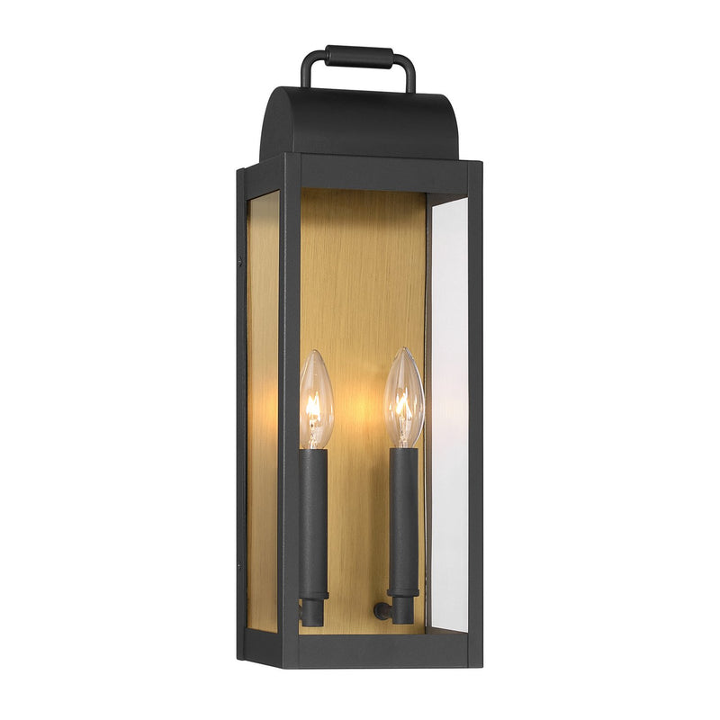 Calandra 2-Light Medium Outdoor Wall Lantern in Sand Coal Black