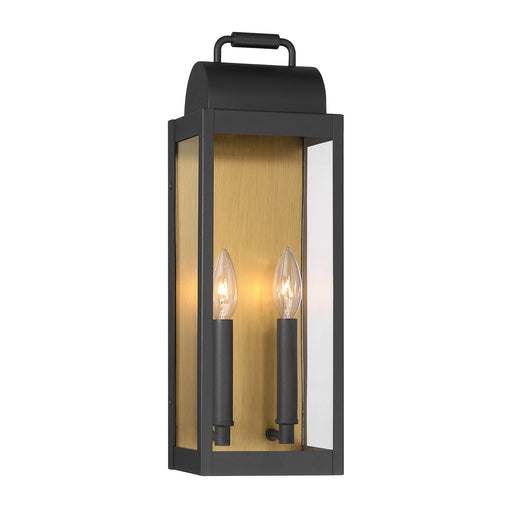 Calandra 2-Light Medium Outdoor Wall Lantern in Sand Coal Black