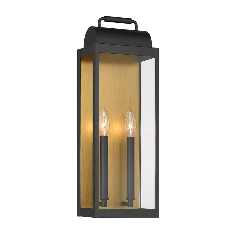 Calandra 2-Light Large Outdoor Wall Lantern in Sand Coal Black