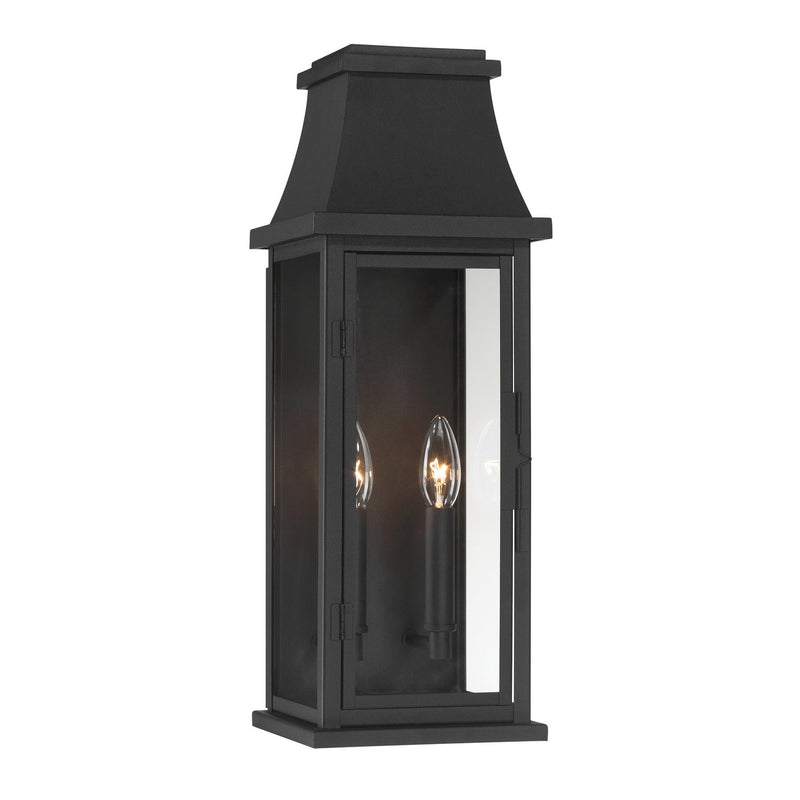 Talburn 2-Light Outdoor Wall Lantern in Sand Coal Black