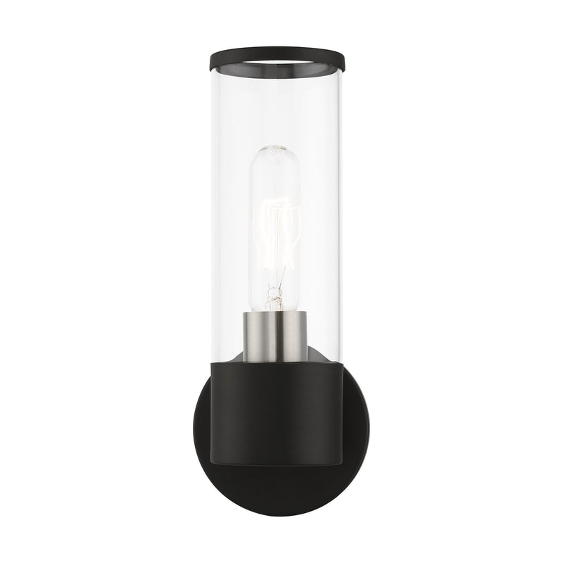 Banca ADA Wall Sconce in Black with Brushed Nickel Accents