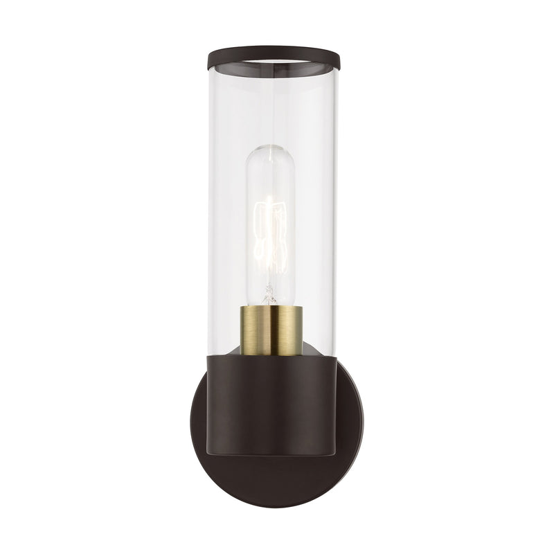 Banca ADA Wall Sconce in Bronze with Antique Brass Accents