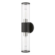 Banca 2-Light ADA Bath Vanity Light in Black with Brushed Nickel Accents