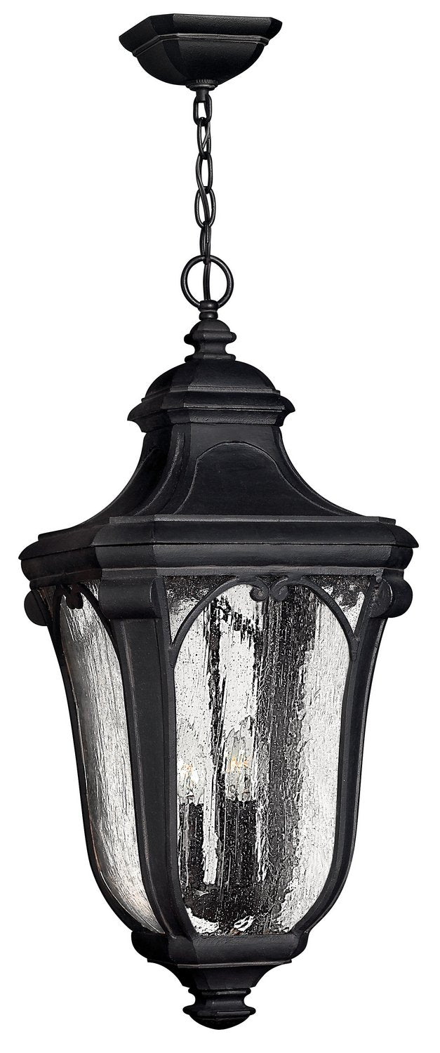Trafalgar 3-Light Outdoor Hanging Lantern in Museum Black