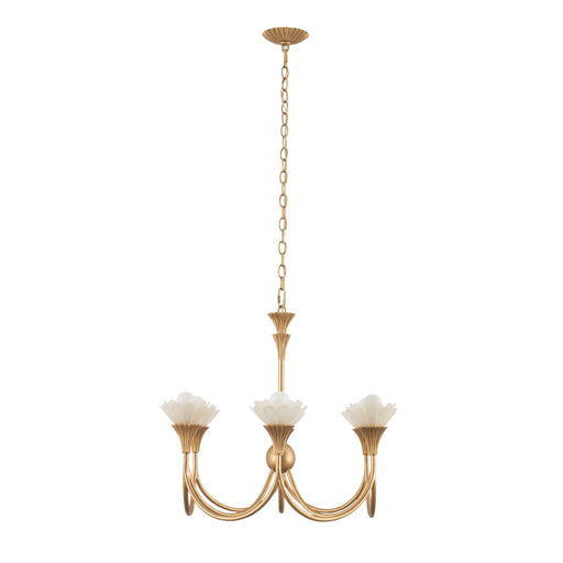 Flora 6-Light Chandelier in Modern Gold