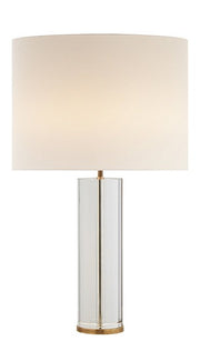 Lineham Cordless Table Lamp in Crystal and Hand-Rubbed Antique Brass