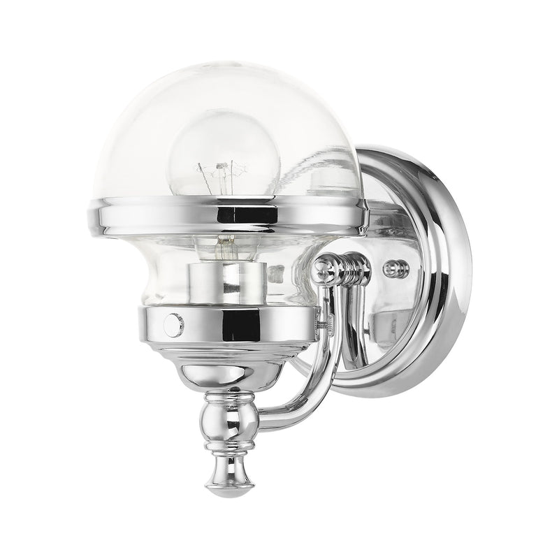 Oldwick Wall Sconce with Clear Glass in Polished Chrome