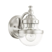 Oldwick Wall Sconce with Clear Glass in Brushed Nickel