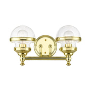 Oldwick 2-Light Bath Vanity Light in Polished Brass