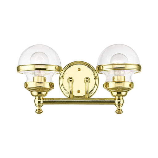 Oldwick 2-Light Bath Vanity Light in Polished Brass