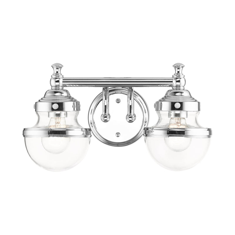Oldwick 2-Light Bath Vanity Light in Polished Chrome