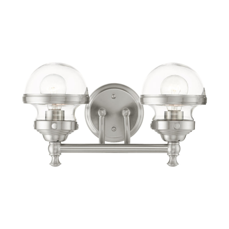 Oldwick 2-Light Bath Vanity Light in Brushed Nickel