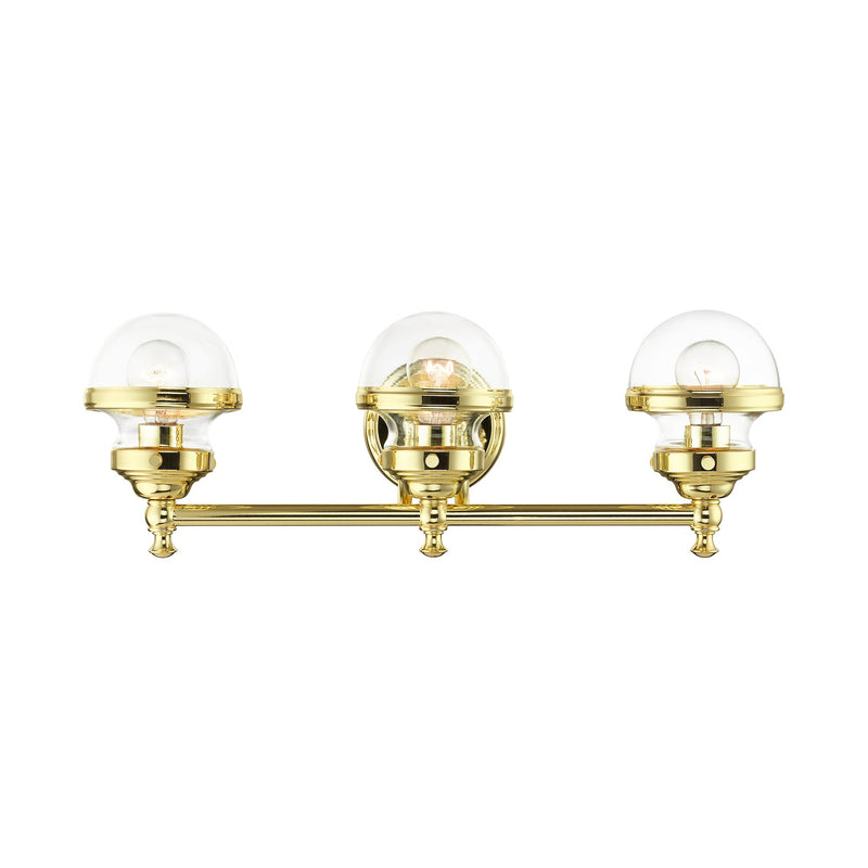 Oldwick 3-Light Bath Vanity Light in Polished Brass