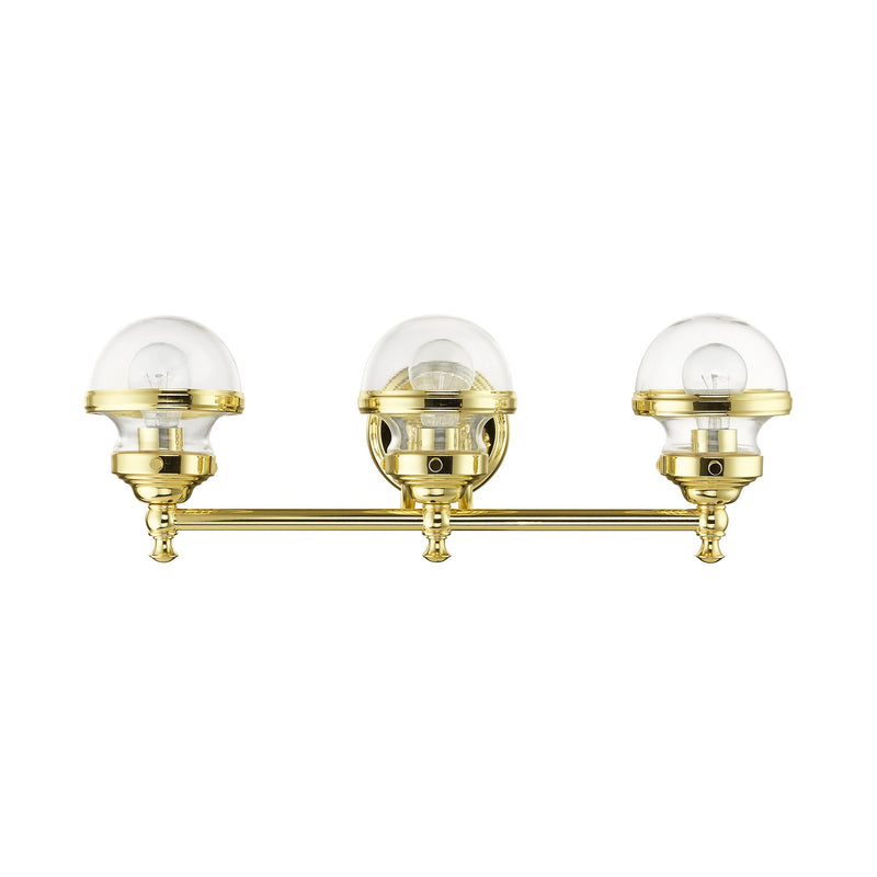 Oldwick 3-Light Bath Vanity Light in Polished Brass