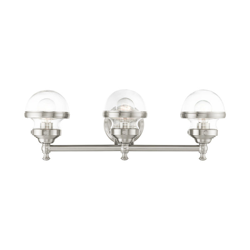 Oldwick 3-Light Bath Vanity Light in Brushed Nickel