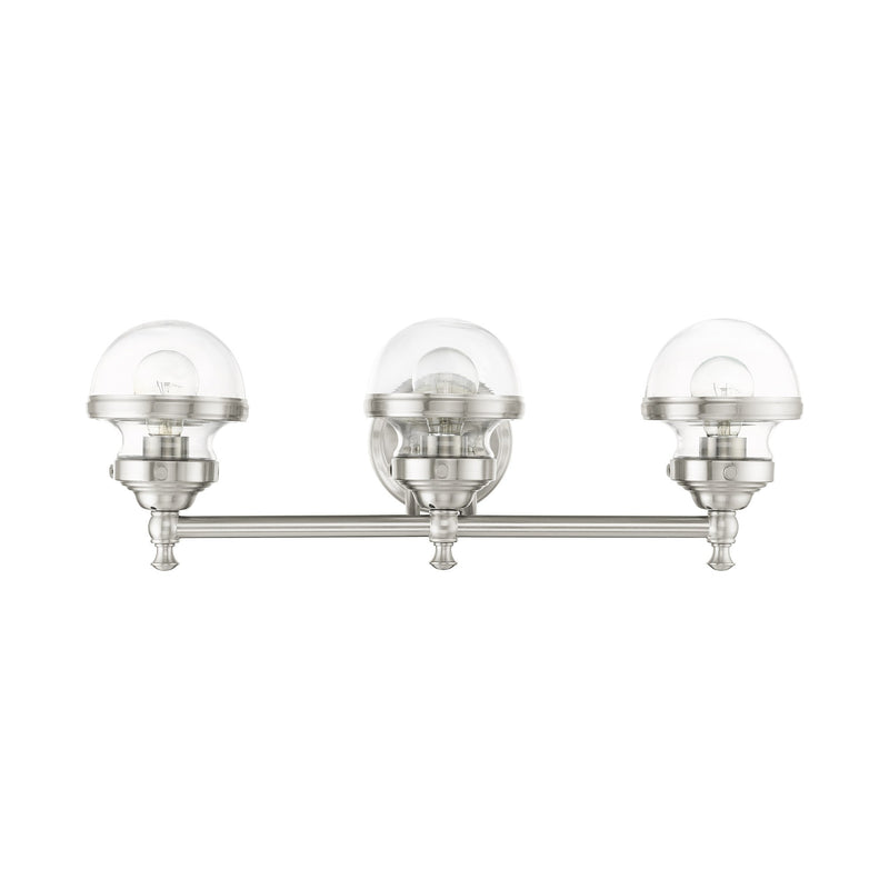 Oldwick 3-Light Bath Vanity Light in Brushed Nickel