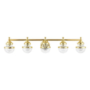 Oldwick 5-Light Large Bath Vanity Light in Polished Brass