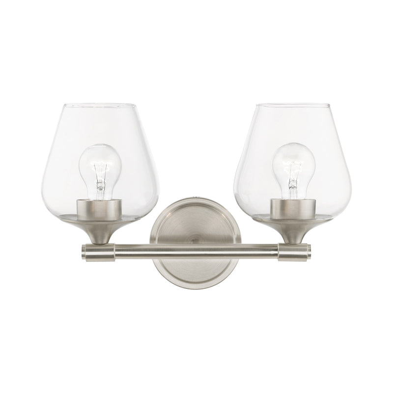 Willow 2-Light Bath Vanity Light in Brushed Nickel