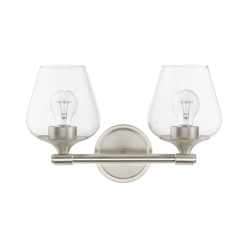 Willow 2-Light Bath Vanity Light in Brushed Nickel