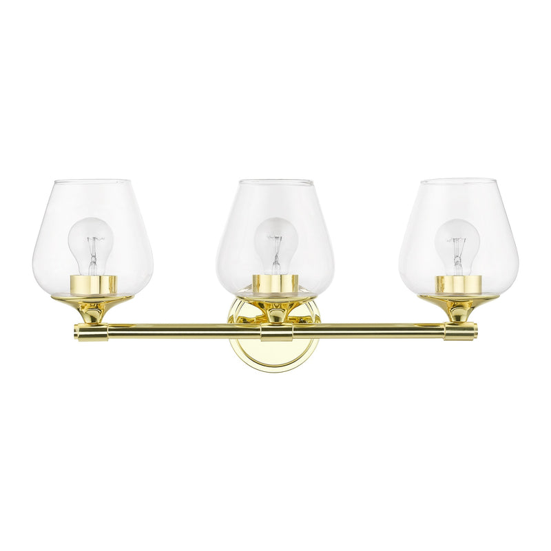 Willow 3-Light Bath Vanity Light in Polished Brass