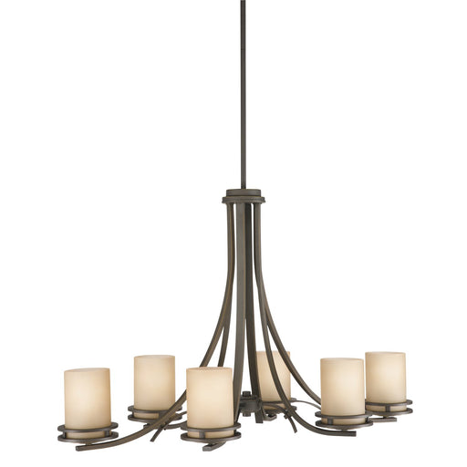Hendrik 6-Light Linear Chandelier in Olde Bronze