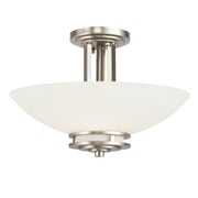 Hendrik 2-Light Semi-Flush Mount in Brushed Nickel