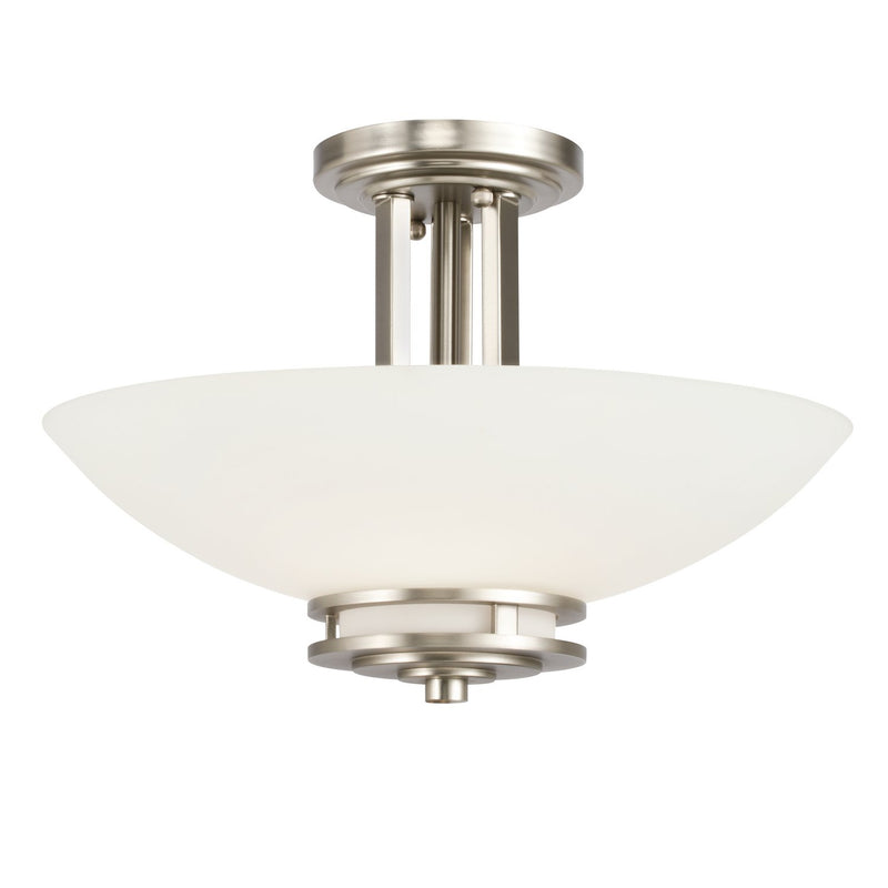 Hendrik 2-Light Semi-Flush Mount in Brushed Nickel