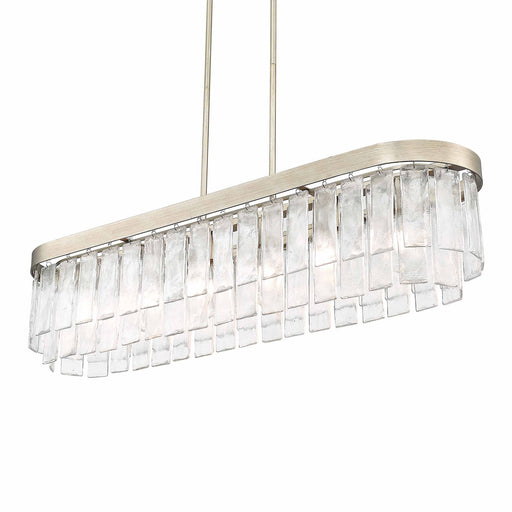 Ciara 6-Light Linear Pendant in White Gold