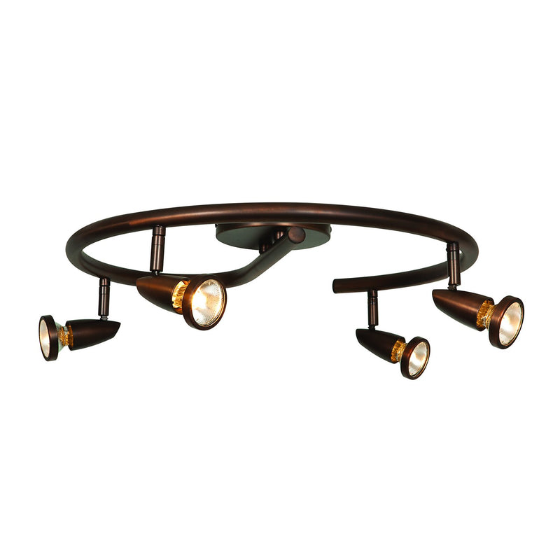 Mirage 4-Light Cluster Spot Semi-Flush Mount in Bronze