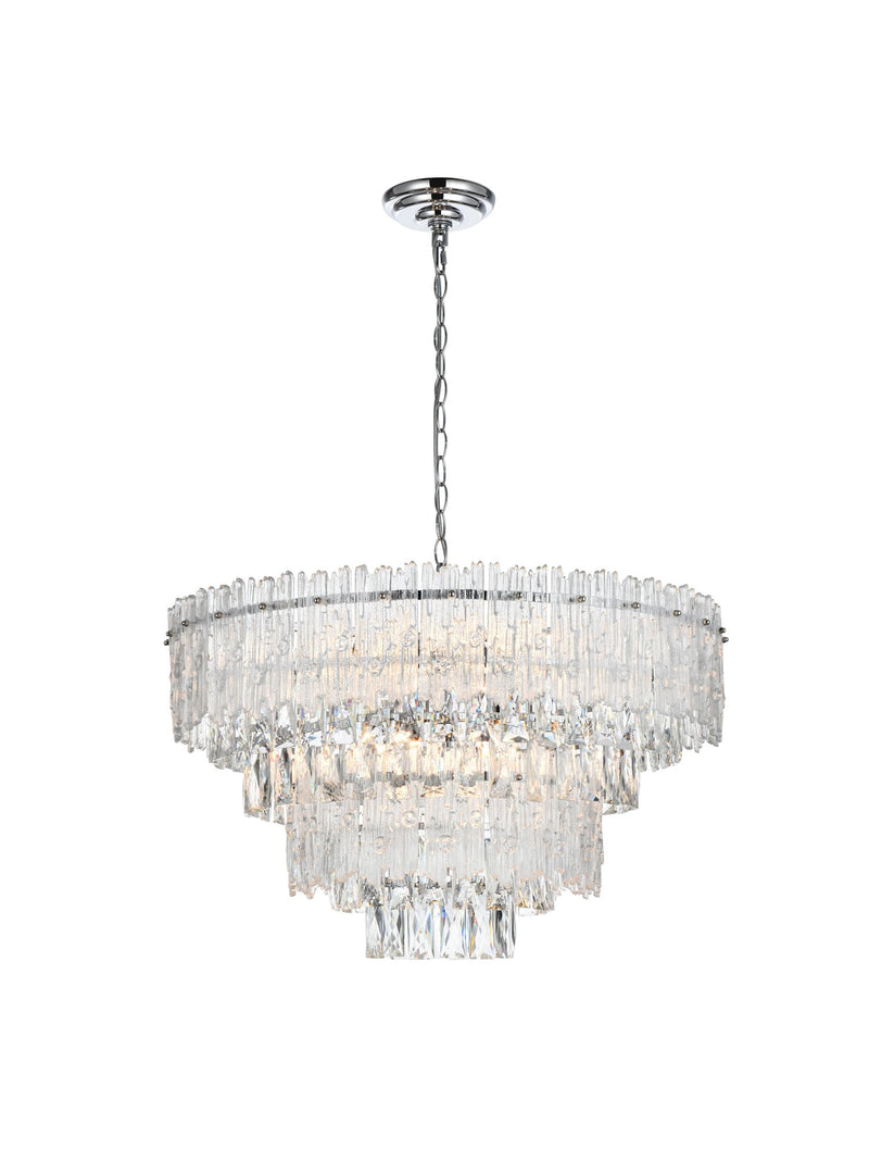 Emilia 25" 8-Light Chandelier in Chrome And Clear