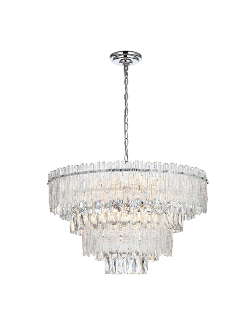 Emilia 25" 8-Light Chandelier in Chrome And Clear