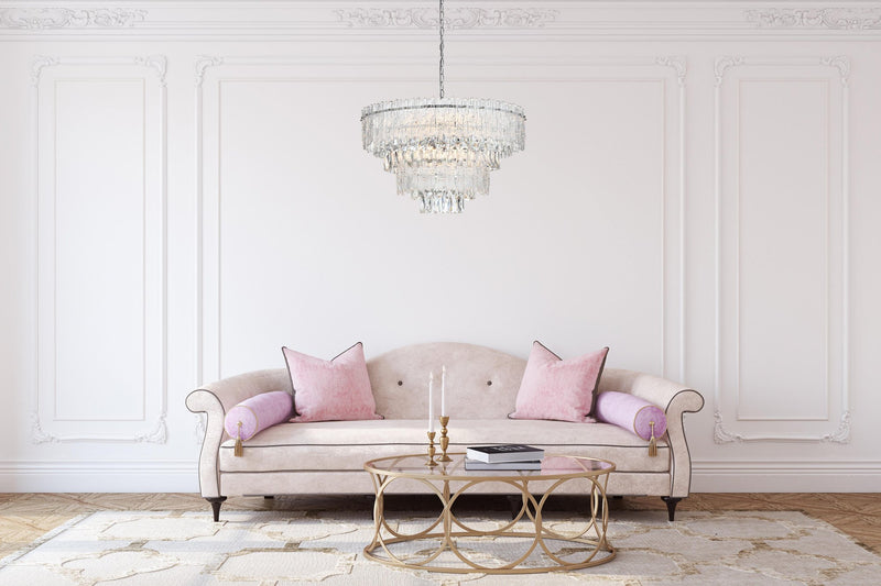 Emilia 25" 8-Light Chandelier in Chrome And Clear