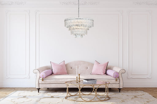 Emilia 25" 8-Light Chandelier in Chrome And Clear