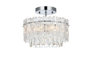 Emilia 12" 3-Light Semi-Flush Mount in Chrome And Clear