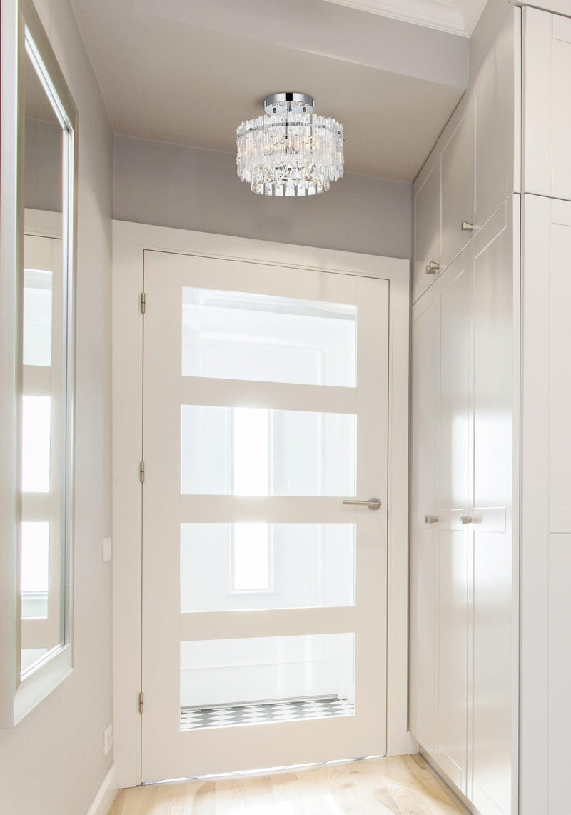 Emilia 12" 3-Light Semi-Flush Mount in Chrome And Clear