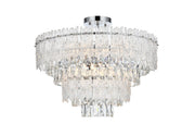 Emilia 25" 8-Light Semi-Flush Mount in Chrome And Clear