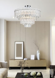 Emilia 25" 8-Light Semi-Flush Mount in Chrome And Clear