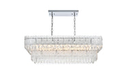 Emilia 37" 6-Light Linear Chandelier in Chrome And Clear