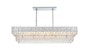 Emilia 50" 8-Light Linear Chandelier in Chrome And Clear