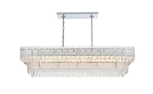 Emilia 50" 8-Light Linear Chandelier in Chrome And Clear