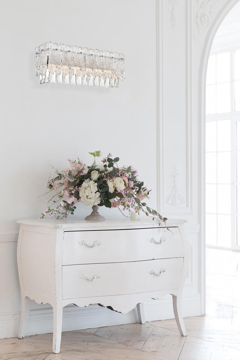 Emilia 19" 4-Light Bath Vanity Light in Chrome And Clear