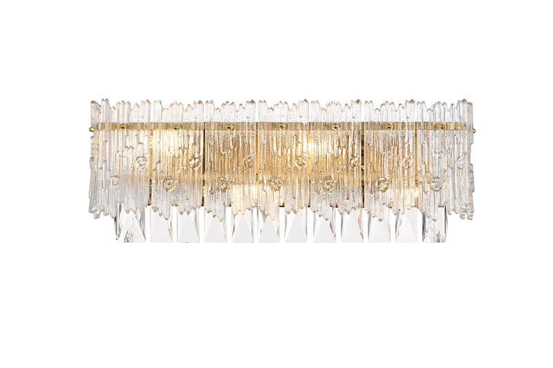 Emilia 19" 4-Light Bath Vanity Light in Satin Gold And Clear