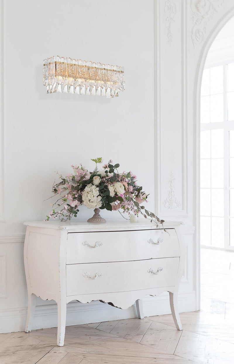 Emilia 19" 4-Light Bath Vanity Light in Satin Gold And Clear