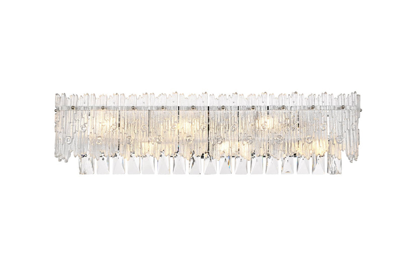 Emilia 27" 6-Light Bath Vanity Light in Chrome And Clear