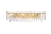 Emilia 27" 6-Light Bath Vanity Light in Satin Gold And Clear
